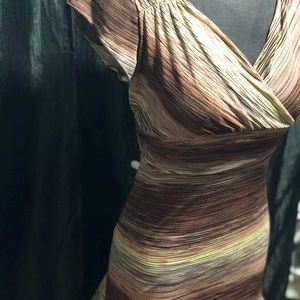 Vintage tie back brown multicolored dress.